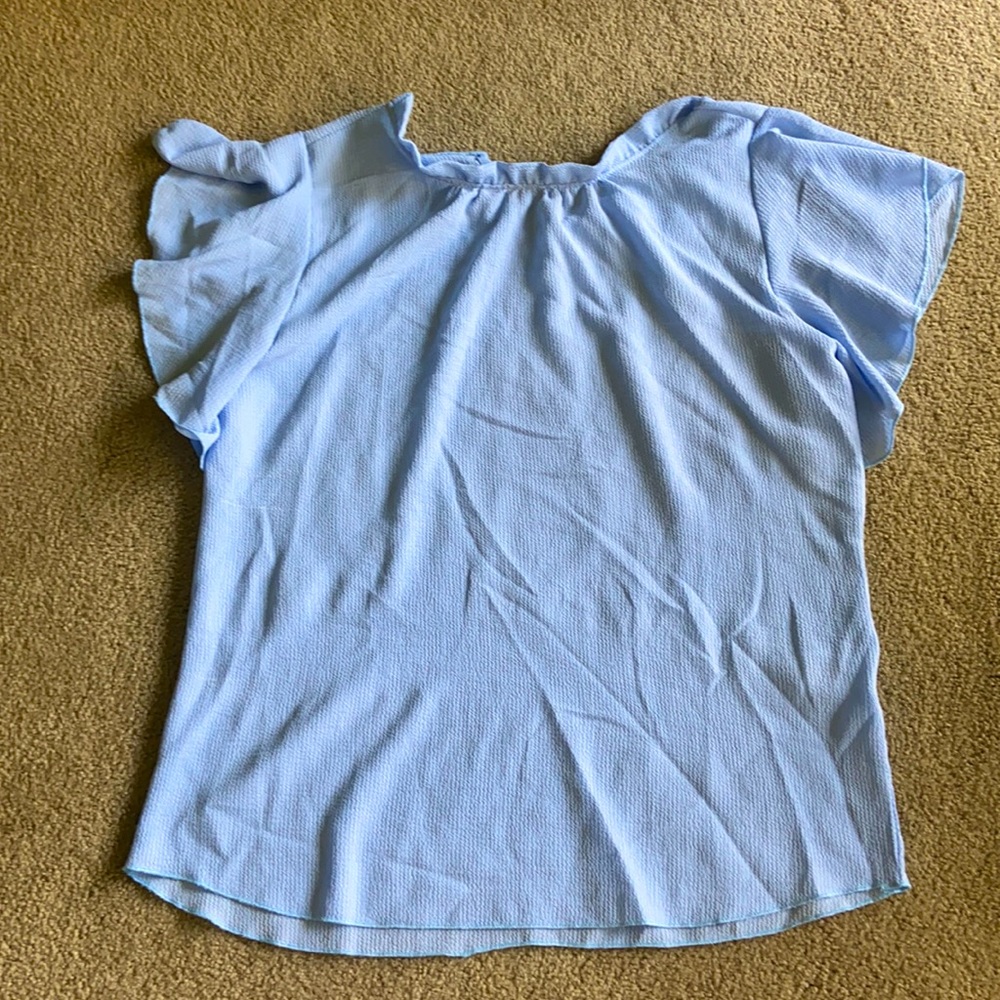Woven Frill sleeve and neck blouse